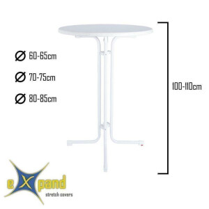 Round table cover stretch 70-85cm white