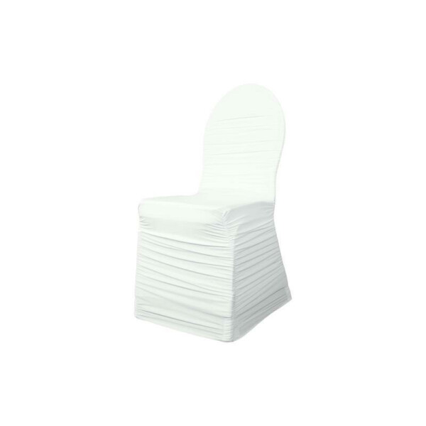 Expand BUDGET Stuhlhusse, Stuhlüberzug mit Raffung Stretch Weiß