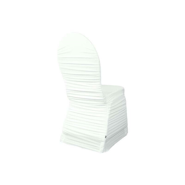 Budget chair cover gahtered white