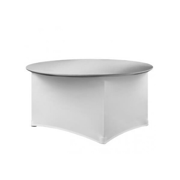 Expand BUDGET Tischplattenbezug, Schonbezug Stretch für runde Tische Table Topper 120cm Weiß