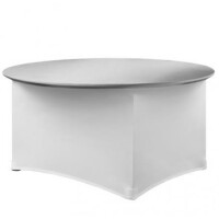 Expand BUDGET Tischplattenbezug, Schonbezug Stretch für runde Tische Table Topper 150cm Weiß