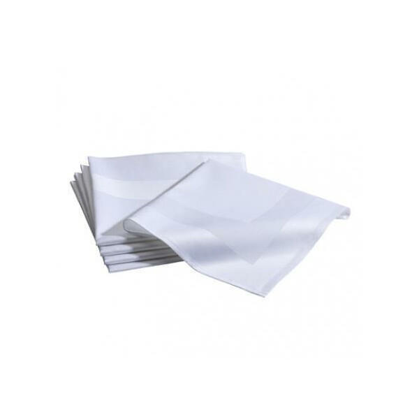 Table-cloth made of cotton with satin tie - white