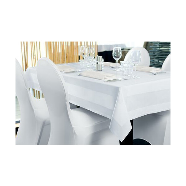 Table-cloth made of cotton with satin tie - white 80cm x 80cm