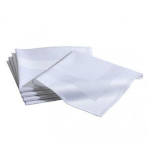 Table-cloth made of cotton with satin tie - white 130cm x 130cm