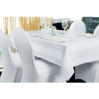 Tischdecke Baumwolle mit Satinband Weiß 130x130cm