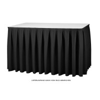 Table-skirting made of polyester inverted pleat 410x73cm black