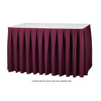 Table-skirting made of polyester inverted pleat 410x73cm bordeaux