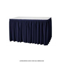 Table-skirting made of polyester pleated fabric 490x73cm navy blue