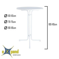 BUDGET cover for round bistro/bar tables 60cm white