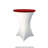 Table topper, Protective cover stretch for 70cm cocktail table dark red