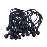Set of 25 elastic loops with ball to closure, 25cm, black