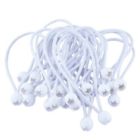 Set of 25 elastic loops with ball to closure, 25cm, white