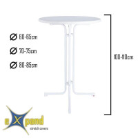 BUDGET cover for round bistro/bar tables 80-86cm white