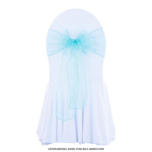 Chair decoration organza ribbon turquoise