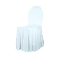 Budget chair cover throw with skirting white