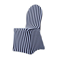 Budget chair cover stretch black-white striped