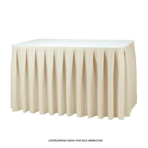 Skirting table, table covering box pleat 170gr/m² 410cm x 73cm 4,1m x 0,73m beige
