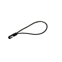 Elastic loop with mini hook, 25cm, black