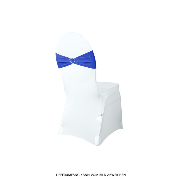 Chair decoration bow royal blue with heart